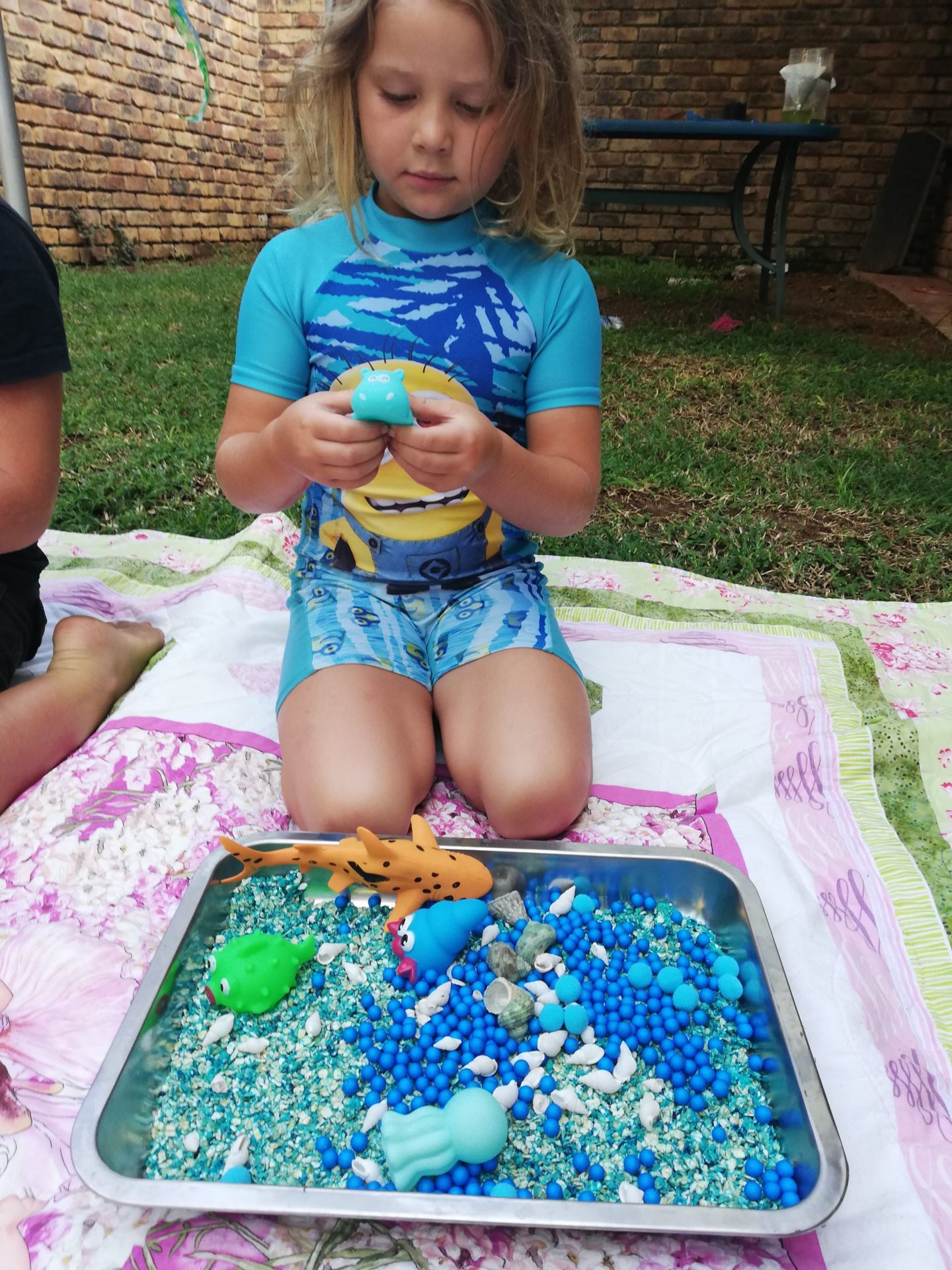 Ocean Themed Sensory Tray | HarassedMom