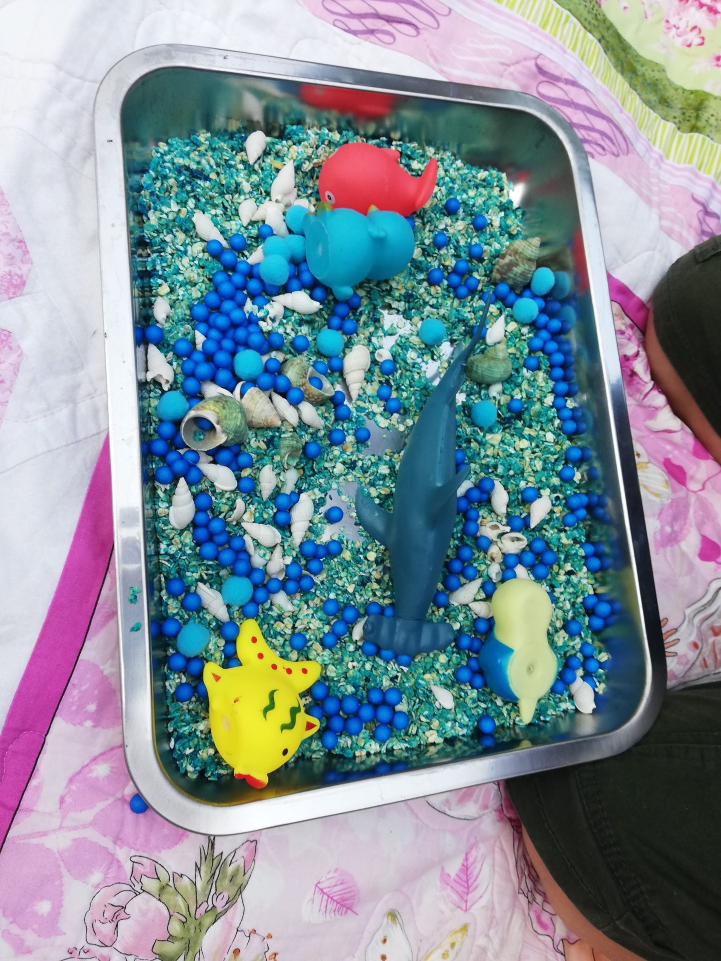 Ocean Themed Sensory Tray | HarassedMom