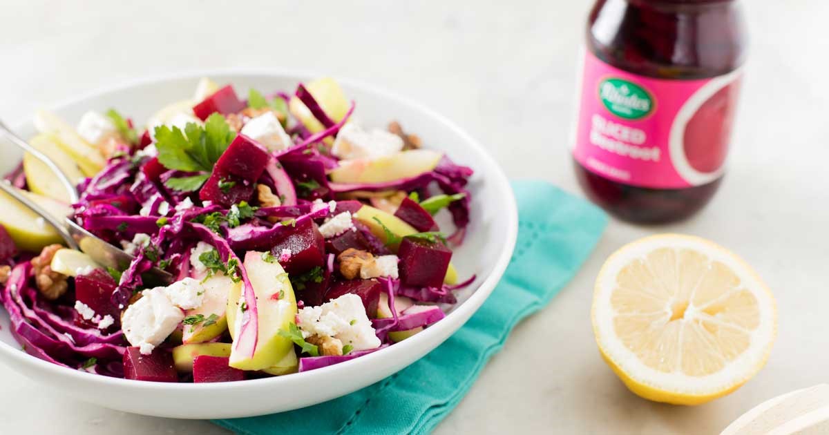 Beetroot & Red Cabbage Salad with Feta | Recipes with HarassedMom